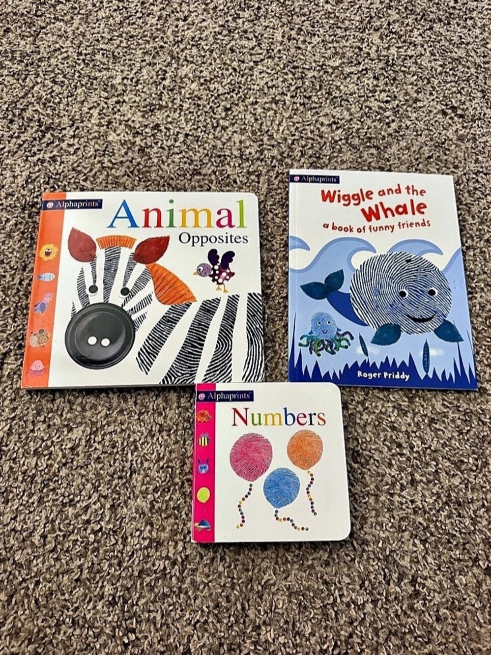 Priddy Books Animal Opposites, Wiggle and Jiggle, and Numbers board books Board